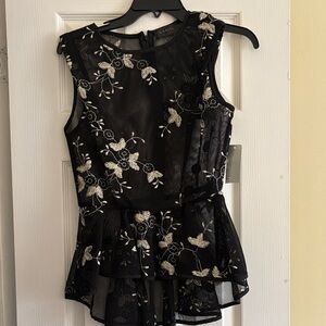 Gracia Black and Gold Floral Blouse